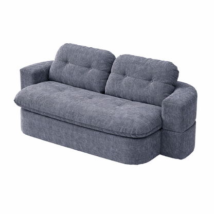 Sofá comprimido Kangoo - sofá en caja compacto azul como sofá cama compacto para invitados y espacios reducidos