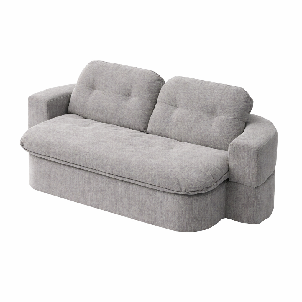 Sofá comprimido Kangoo - sofá en caja compacto gris como sofá cama compacto para invitados y espacios reducidos