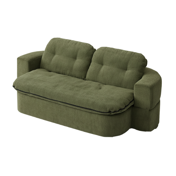 Sofá comprimido Kangoo - sofá en caja compacto verde como sofá cama compacto para invitados y espacios reducidos
