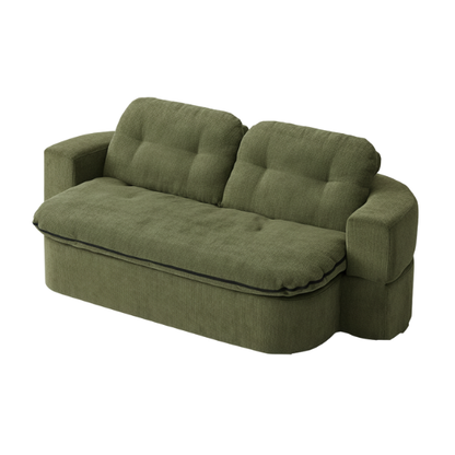 Sofá comprimido Kangoo - sofá en caja compacto verde como sofá cama compacto para invitados y espacios reducidos
